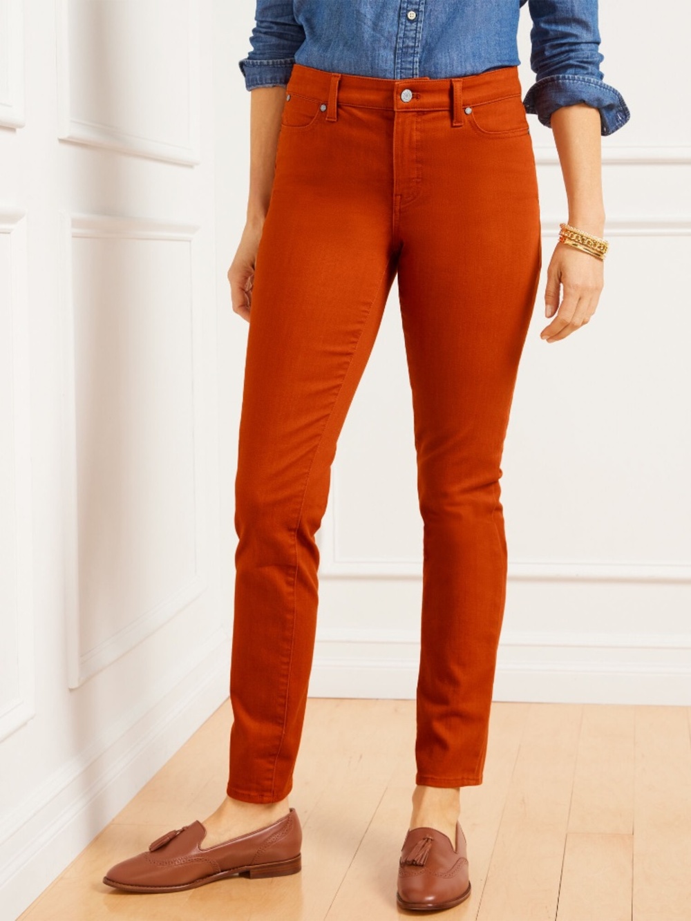 Talbots Slim Ankle Jeans orange Size 20 EUC